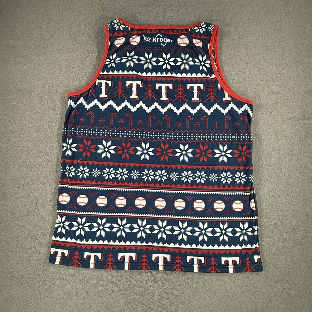 Texas Rangers Tank Top Mens XL Christmas In July Stadium Giveaway MLB Baseball - Picture 6 of 6